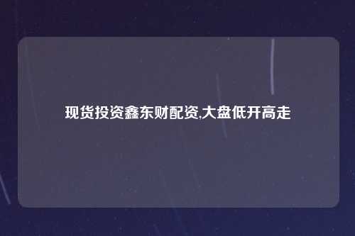 现货投资鑫东财配资,大盘低开高走