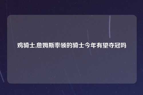 鸡骑士,詹姆斯率领的骑士今年有望夺冠吗