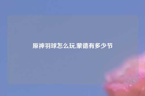 原神羽球怎么玩,蒙德有多少节