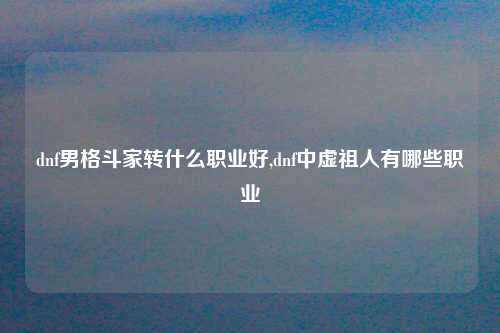 dnf男格斗家转什么职业好,dnf中虚祖人有哪些职业