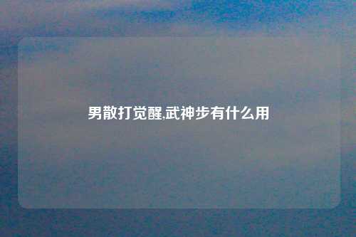 男散打觉醒,武神步有什么用