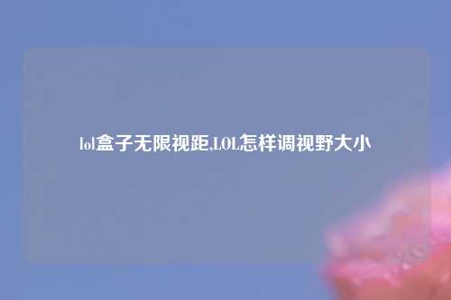 lol盒子无限视距,LOL怎样调视野大小
