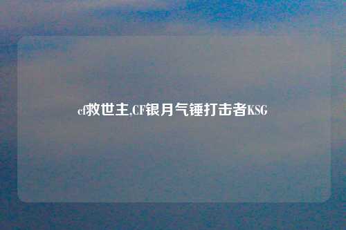 cf救世主,CF银月气锤打击者KSG