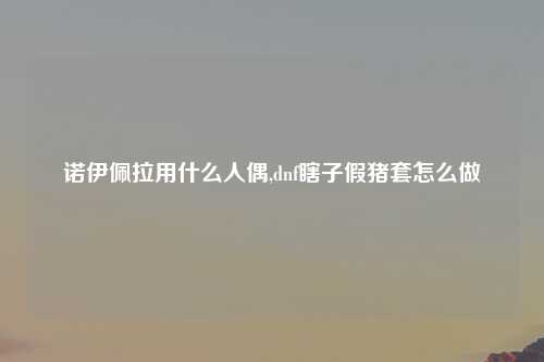 诺伊佩拉用什么人偶,dnf瞎子假猪套怎么做