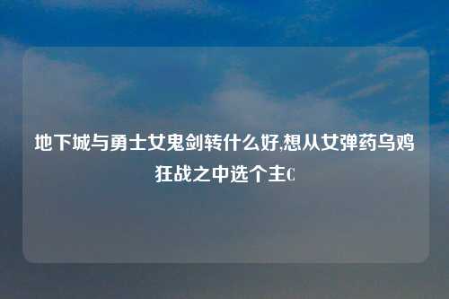 地下城与勇士女鬼剑转什么好,想从女弹药乌鸡狂战之中选个主C
