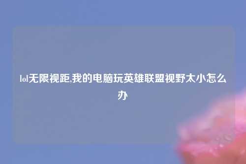 lol无限视距,我的电脑玩英雄联盟视野太小怎么办