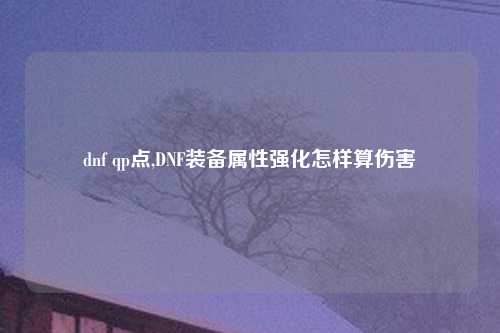 dnf qp点,DNF装备属性强化怎样算伤害