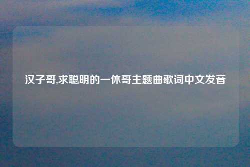 汉子哥,求聪明的一休哥主题曲歌词中文发音
