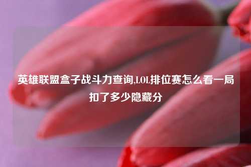 英雄联盟盒子战斗力查询,LOL排位赛怎么看一局扣了多少隐藏分