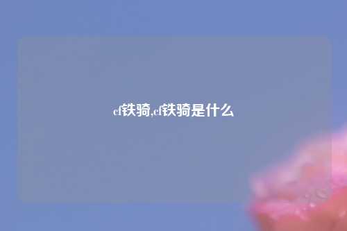cf铁骑,cf铁骑是什么