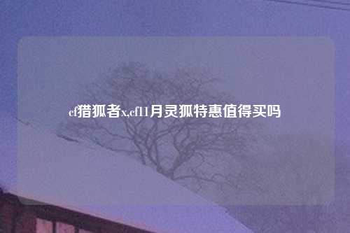 cf猎狐者x,cf11月灵狐特惠值得买吗