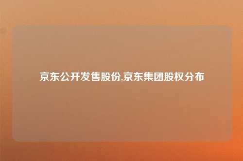 京东公开发售股份,京东集团股权分布
