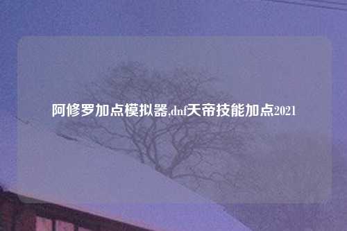 阿修罗加点模拟器,dnf天帝技能加点2021