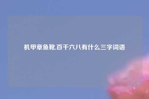 机甲章鱼靴,百千六八有什么三字词语