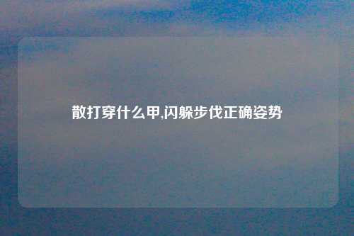 散打穿什么甲,闪躲步伐正确姿势