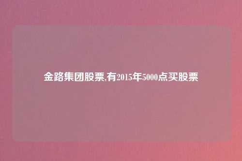 金路集团股票,有2015年5000点买股票