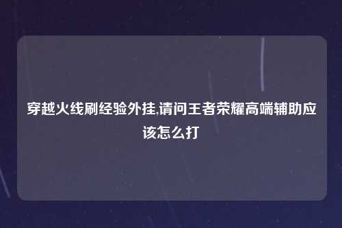 穿越火线刷经验外挂,请问王者荣耀高端辅助应该怎么打