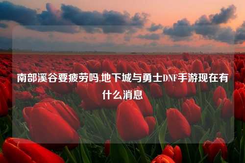 南部溪谷要疲劳吗,地下城与勇士DNF手游现在有什么消息