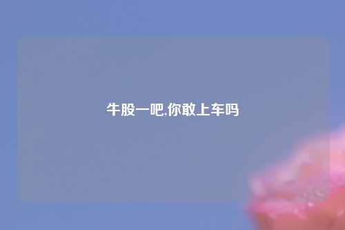 牛股一吧,你敢上车吗