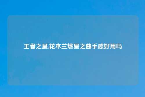 王者之星,花木兰燃星之曲手感好用吗