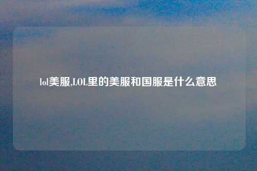 lol美服,LOL里的美服和国服是什么意思