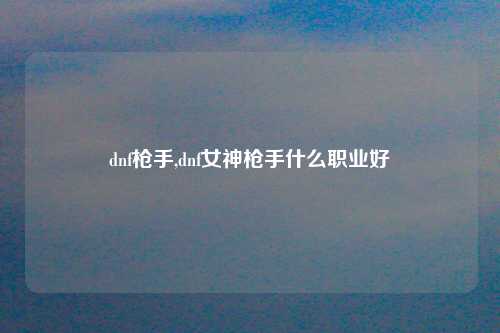 dnf枪手,dnf女神枪手什么职业好