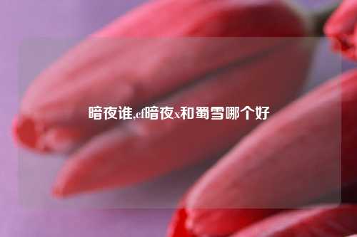 暗夜谁,cf暗夜x和蜀雪哪个好