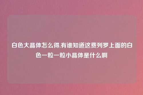 白色大晶体怎么得,有谁知道这费列罗上面的白色一粒一粒小晶体是什么啊