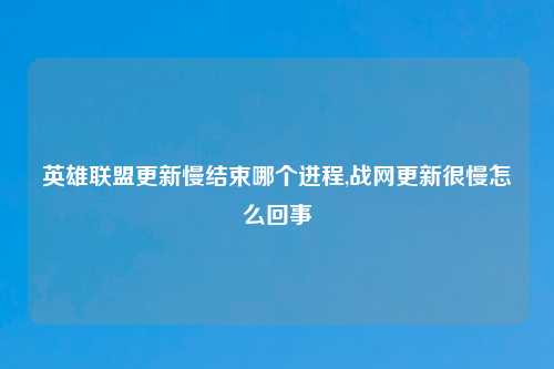 英雄联盟更新慢结束哪个进程,战网更新很慢怎么回事