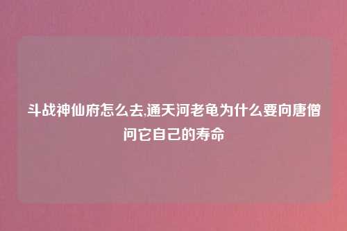 斗战神仙府怎么去,通天河老龟为什么要向唐僧问它自己的寿命