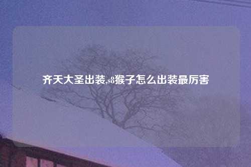 齐天大圣出装,s8猴子怎么出装最厉害