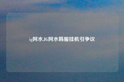 ig阿水,IG阿水韩服挂机引争议