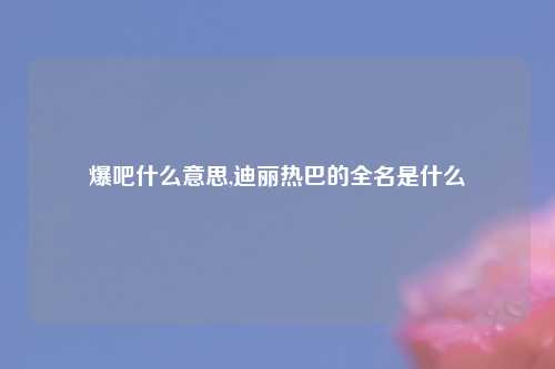 爆吧什么意思,迪丽热巴的全名是什么