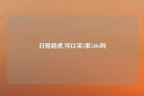 日照路虎,可以买5系530x吗
