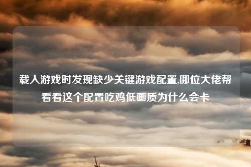 载入游戏时发现缺少关键游戏配置,哪位大佬帮看看这个配置吃鸡低画质为什么会卡