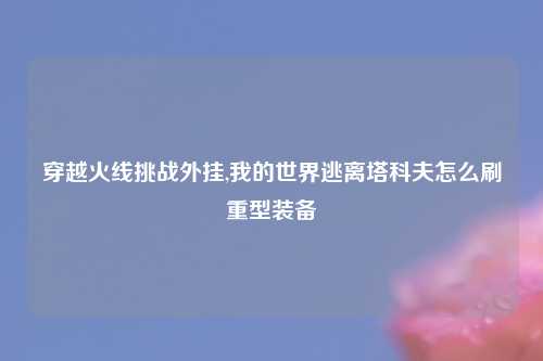 穿越火线挑战外挂,我的世界逃离塔科夫怎么刷重型装备