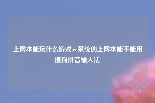 上网本能玩什么游戏,ce系统的上网本能不能用搜狗拼音输入法