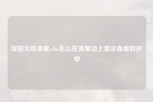 穿越火线准星,cfm怎么在准星边上显示血量和护甲