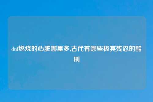 dnf燃烧的心脏哪里多,古代有哪些极其残忍的酷刑