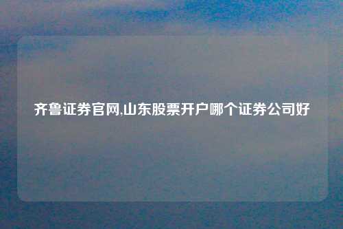 齐鲁证券官网,山东股票开户哪个证券公司好