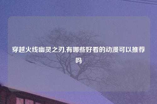 穿越火线幽灵之刃,有哪些好看的动漫可以推荐吗
