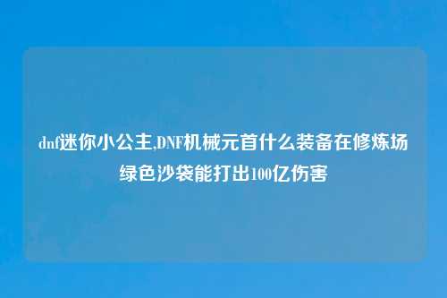 dnf迷你小公主,DNF机械元首什么装备在修炼场绿色沙袋能打出100亿伤害