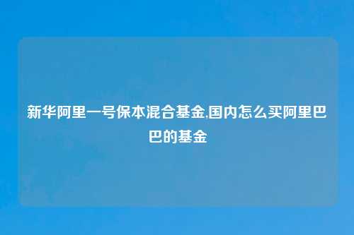 新华阿里一号保本混合基金,国内怎么买阿里巴巴的基金