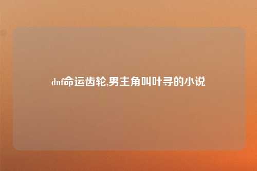 dnf命运齿轮,男主角叫叶寻的小说