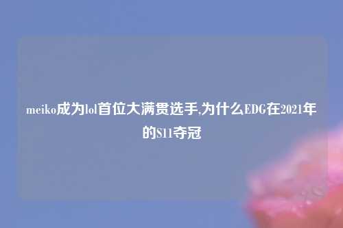 meiko成为lol首位大满贯选手,为什么EDG在2021年的S11夺冠