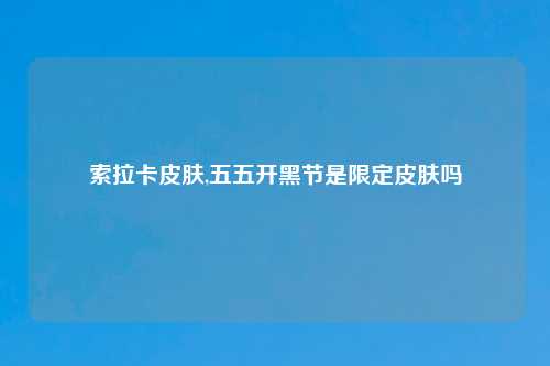 索拉卡皮肤,五五开黑节是限定皮肤吗