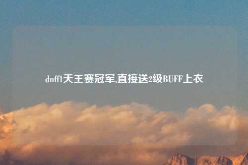 dnff1天王赛冠军,直接送2级BUFF上衣