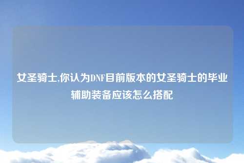 女圣骑士,你认为DNF目前版本的女圣骑士的毕业辅助装备应该怎么搭配