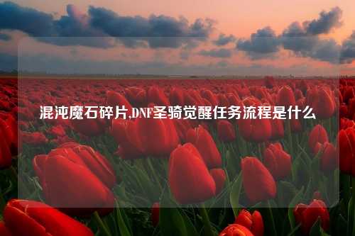 混沌魔石碎片,DNF圣骑觉醒任务流程是什么