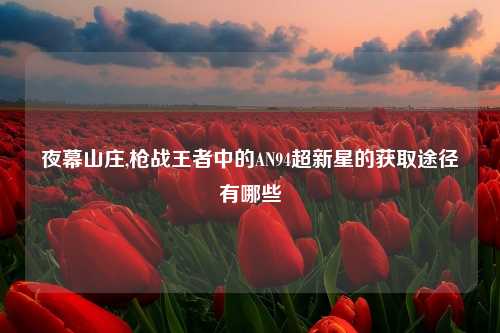 夜幕山庄,枪战王者中的AN94超新星的获取途径有哪些
